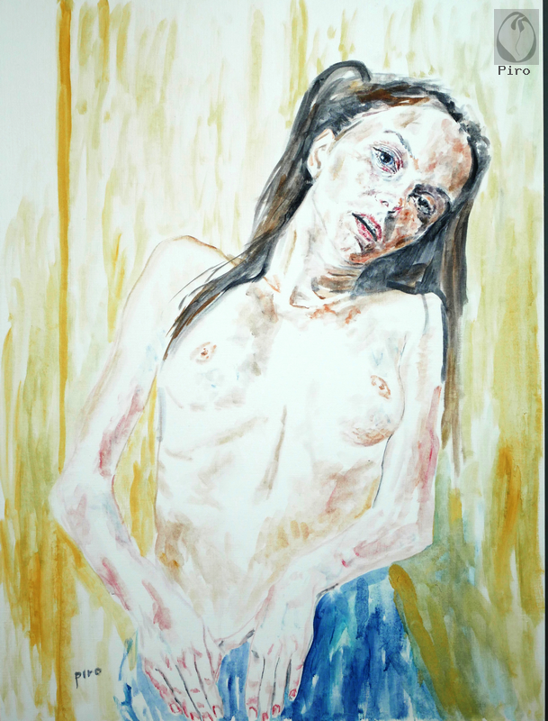 oil on paper - olio su carta di Piro